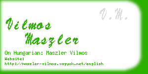 vilmos maszler business card